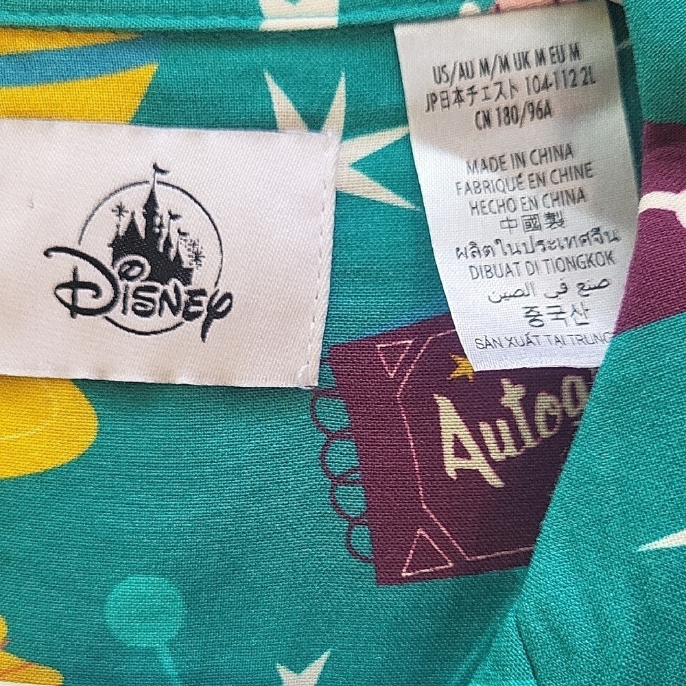 Disney Teal Mickey Mouse Casual Button Down Shirt - Picture 2 of 4